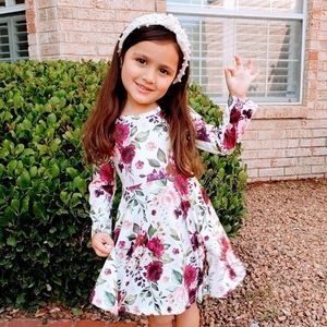 Mia Twirl Long Sleeve Floral Dress